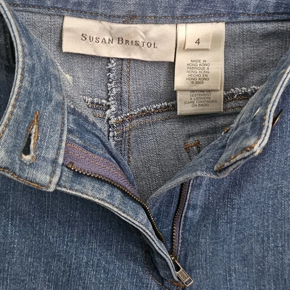 Embroidered light wash denim jeans size 4 - Picture 7 of 10